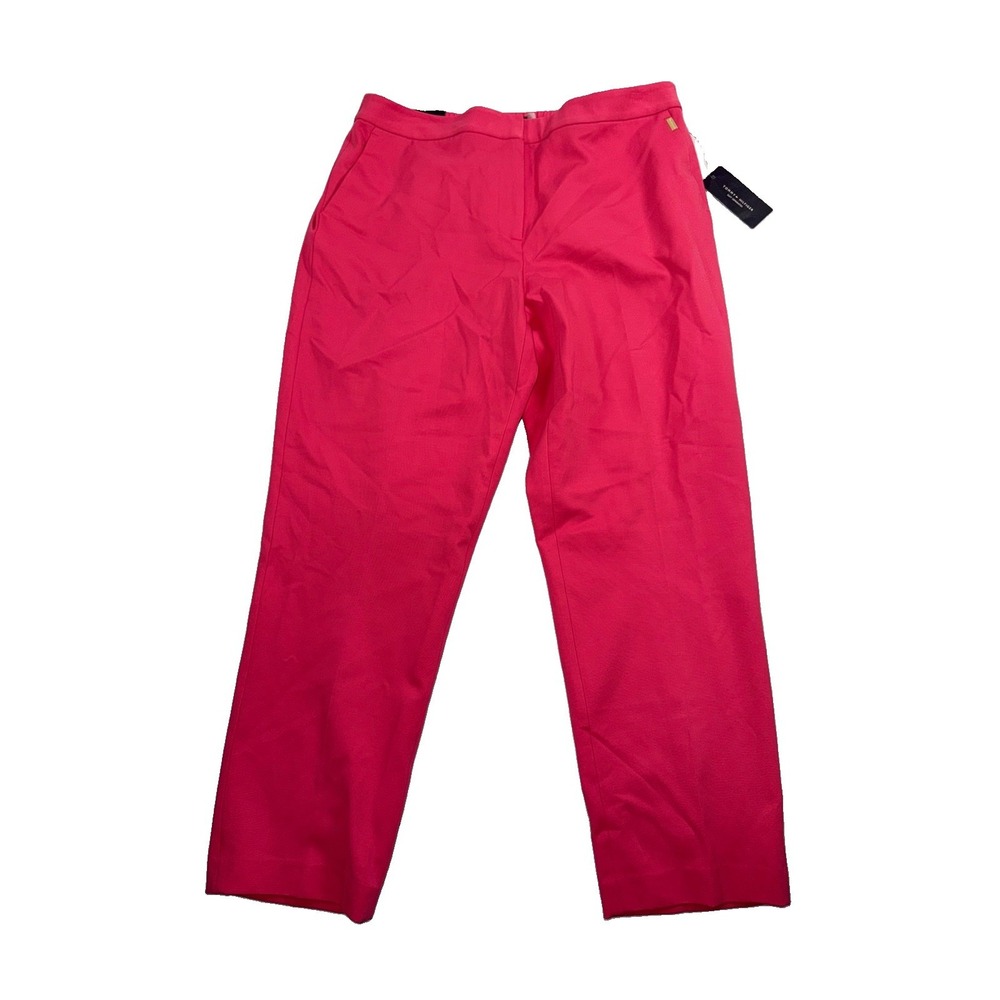 Calvin Klein Women's 14 Sloan Ankle Pants Hot Pink Mid-Rise Straight Suit Barbie